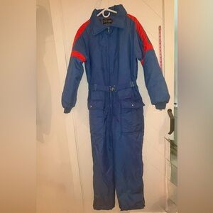 Vintage Sears Snowmobile retro Leisure Suit Large Snow Suit Ski 70’s 80’s Blue